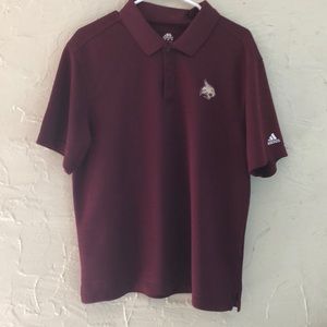 Burgundy medium Adidas Texas State Polo